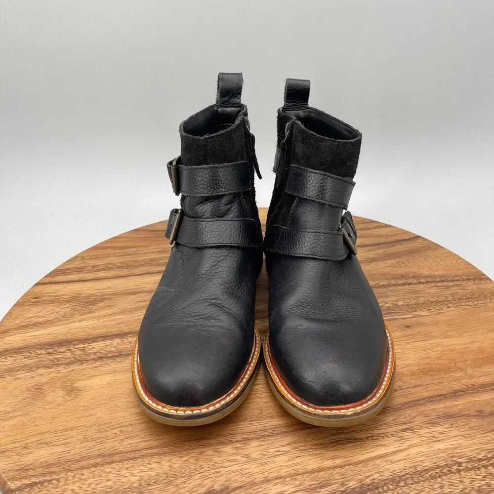 Clarks Cologne Boots Womens Size 8 M Black Leather Casual Comfort Going Out